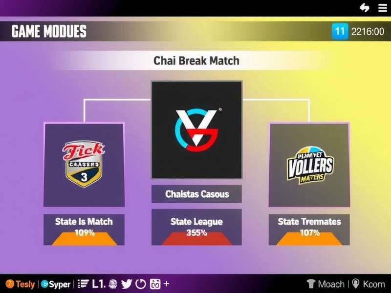 Volley Prime Masters Game Modes Volley Prime Masters game modes screen showing Chai Break Match and State League