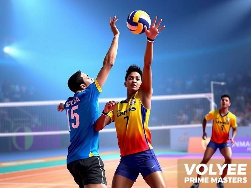 Volley Prime Masters Official Cover Art Volley Prime Masters game cover with Indian volleyball stars in action